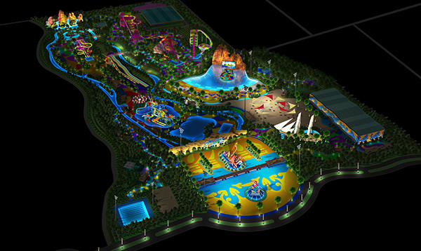 万开水乐园夜景亮化