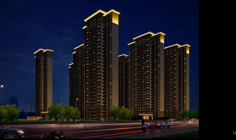 南阳阳光城丽景花园售楼部亮化