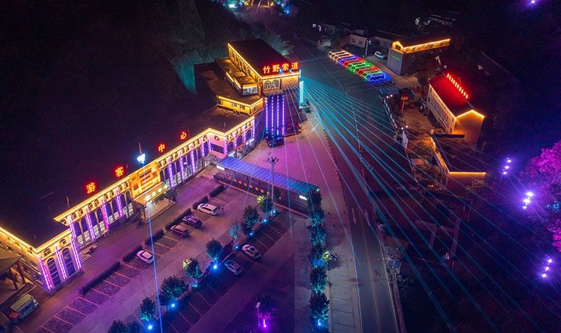 洛阳栾川野生动物园旅游景区夜景亮化