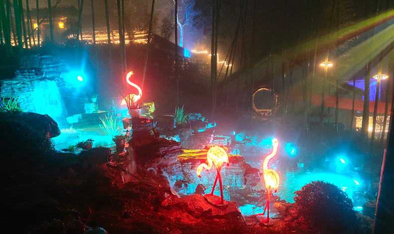 信阳西九华山中原朱寨风景区 夜景亮化