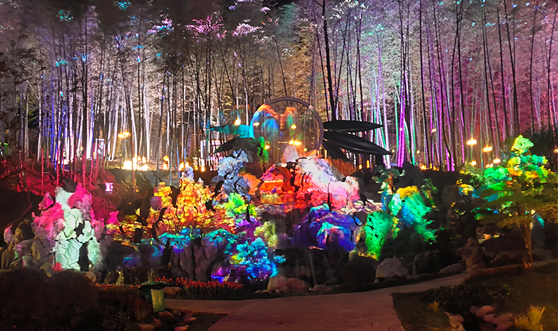 信阳西九华山夜景亮化